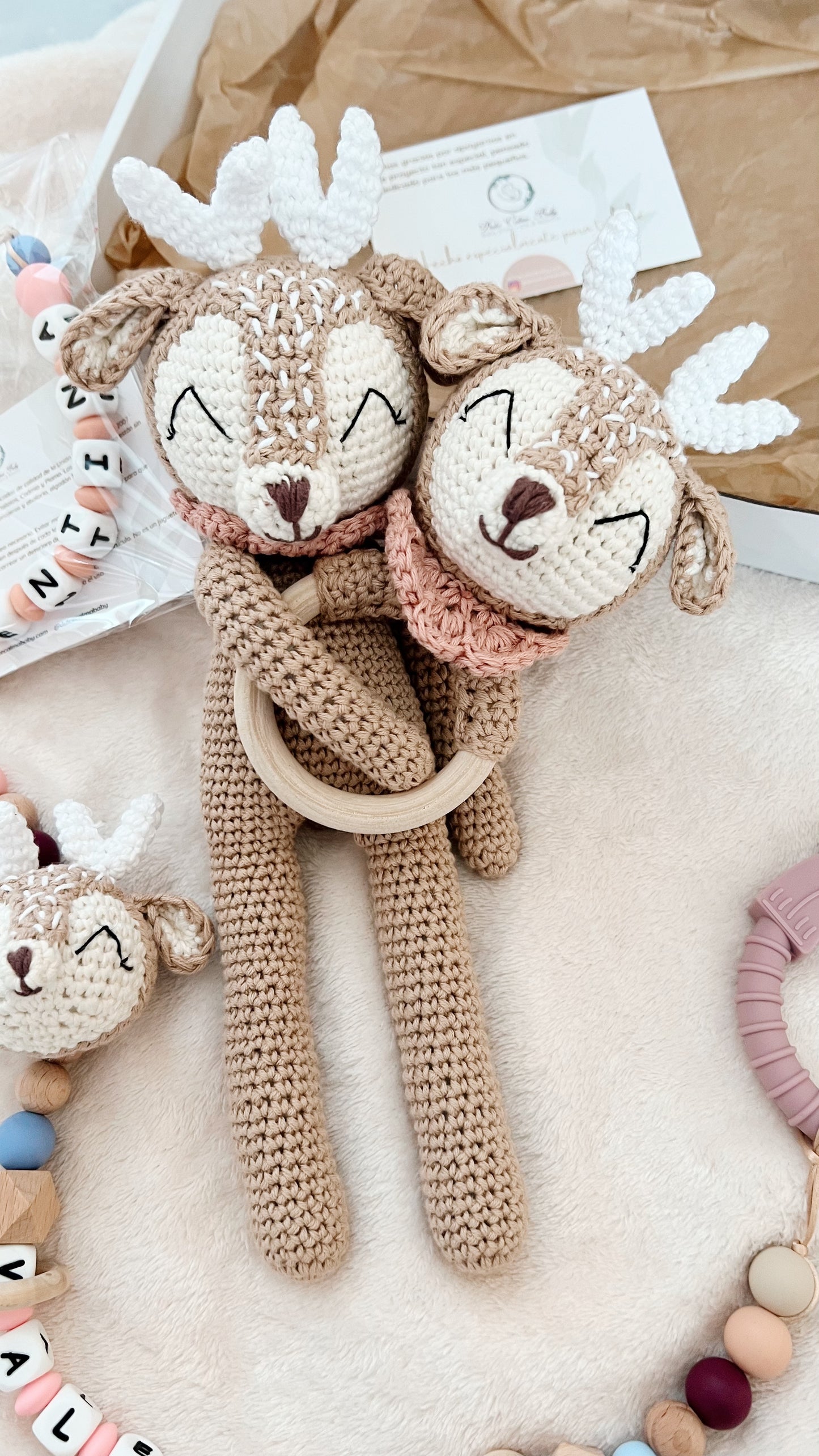 Pack Bienvenido Bebé “Little Deer” - Rosa Envejecido
