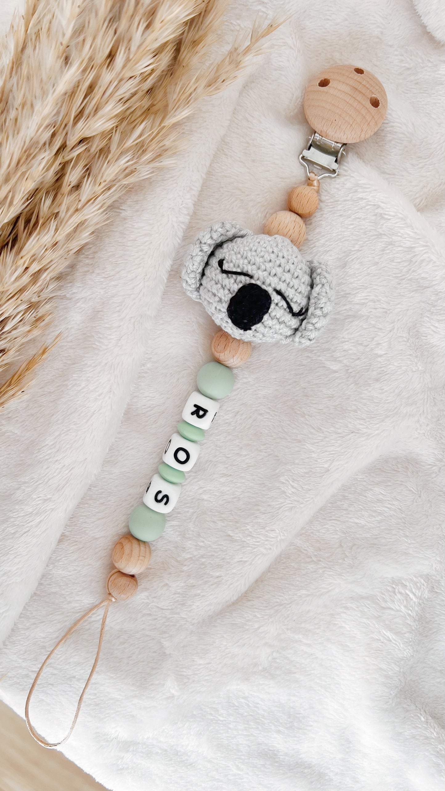 Chupetero Personalizado Fauna Crochet (modelo a elegir)