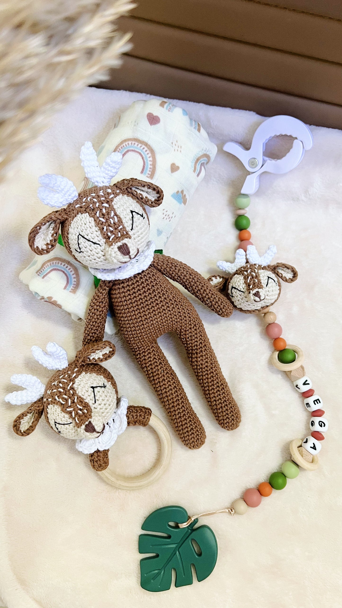 Pack Canastilla Personalizado Ciervo - Little Deer (Tonos Primavera)