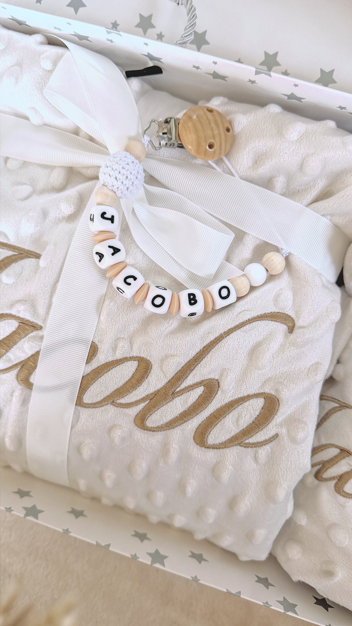 Pack Manta Personalizada con Doudou y Dormilón (Dorado)