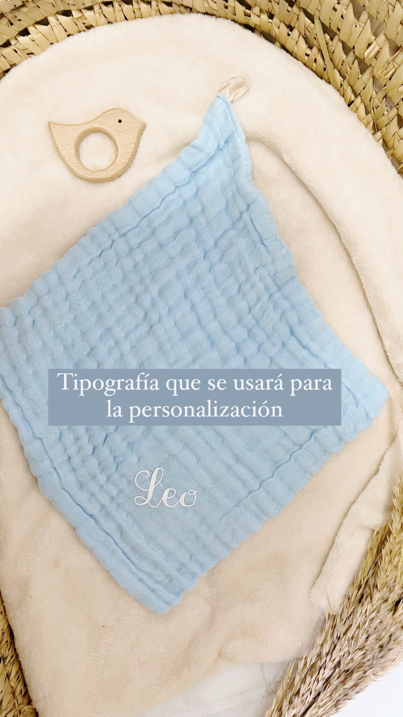 Doudou Muñeco de apego con muselina Personalizable