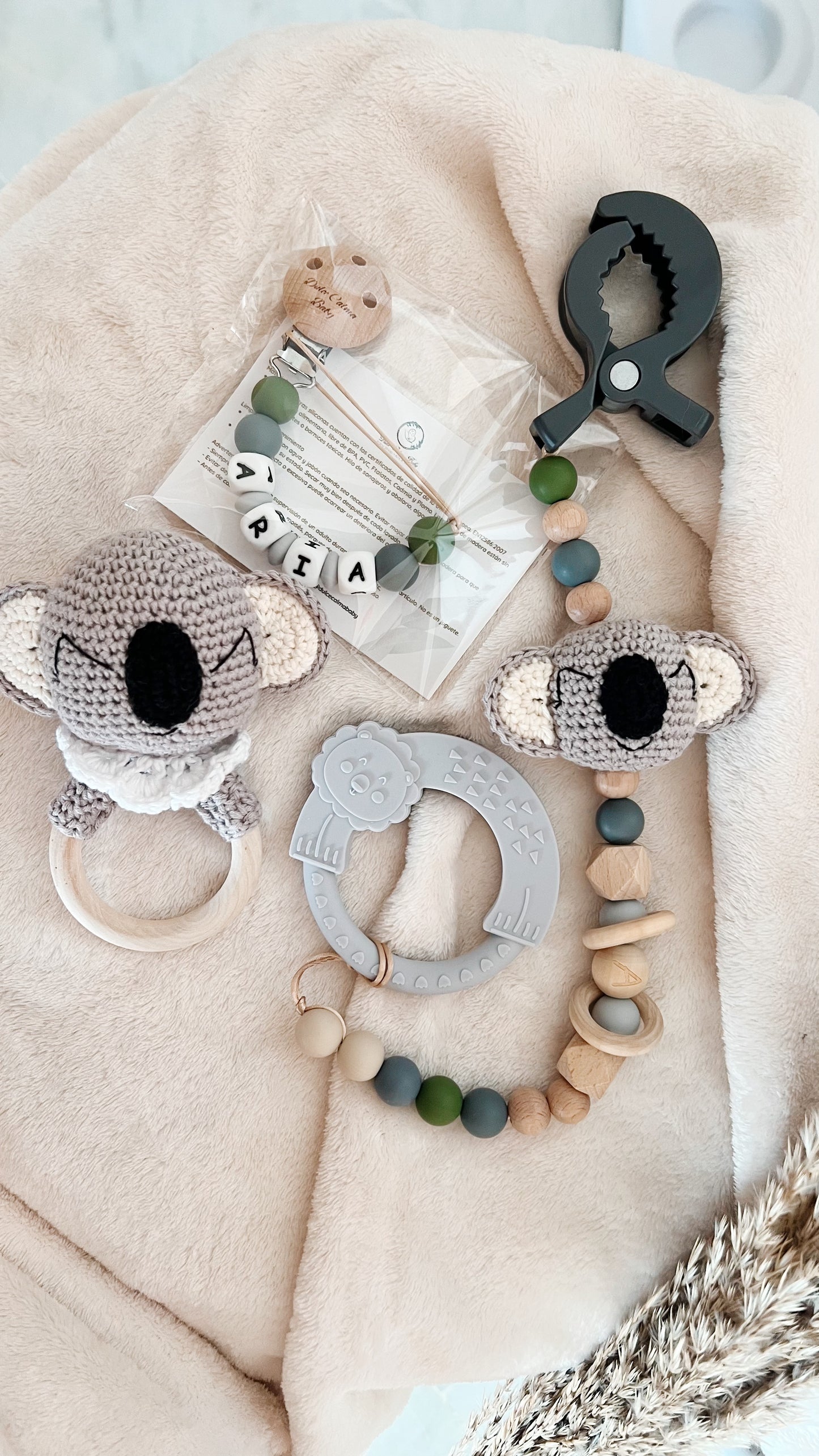 Pack Paseo Sweet Koala (tono verde bosque y gris)