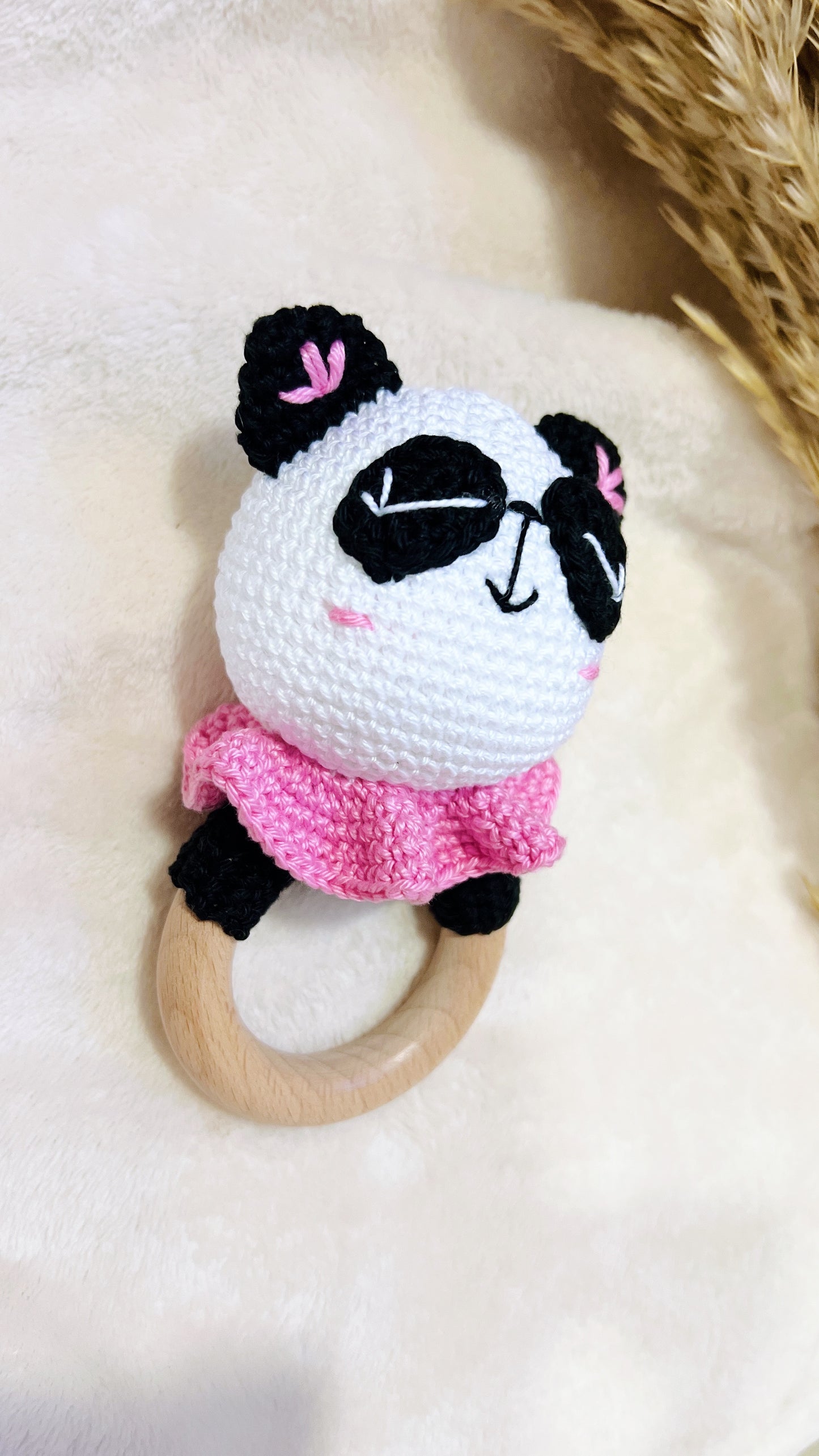 Sonajero Oso Panda - Rosa