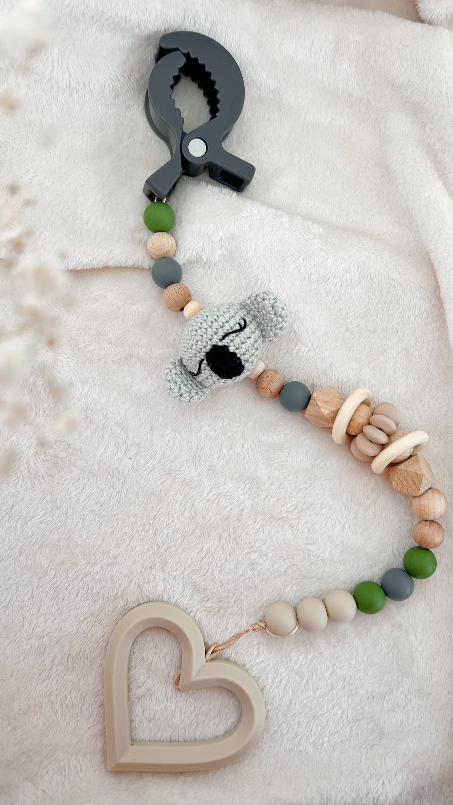 Mordedor de carro Sweet Heart Koala (Tono Verde Bosque y Gris)