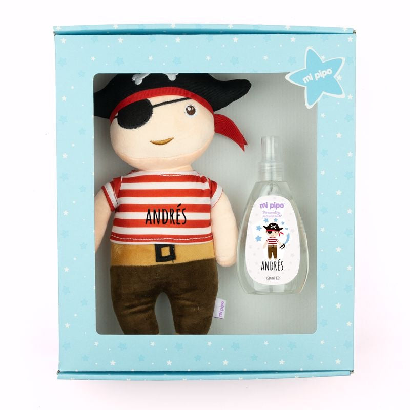 Cajita Muñeco Pirata + Colonia personalizada