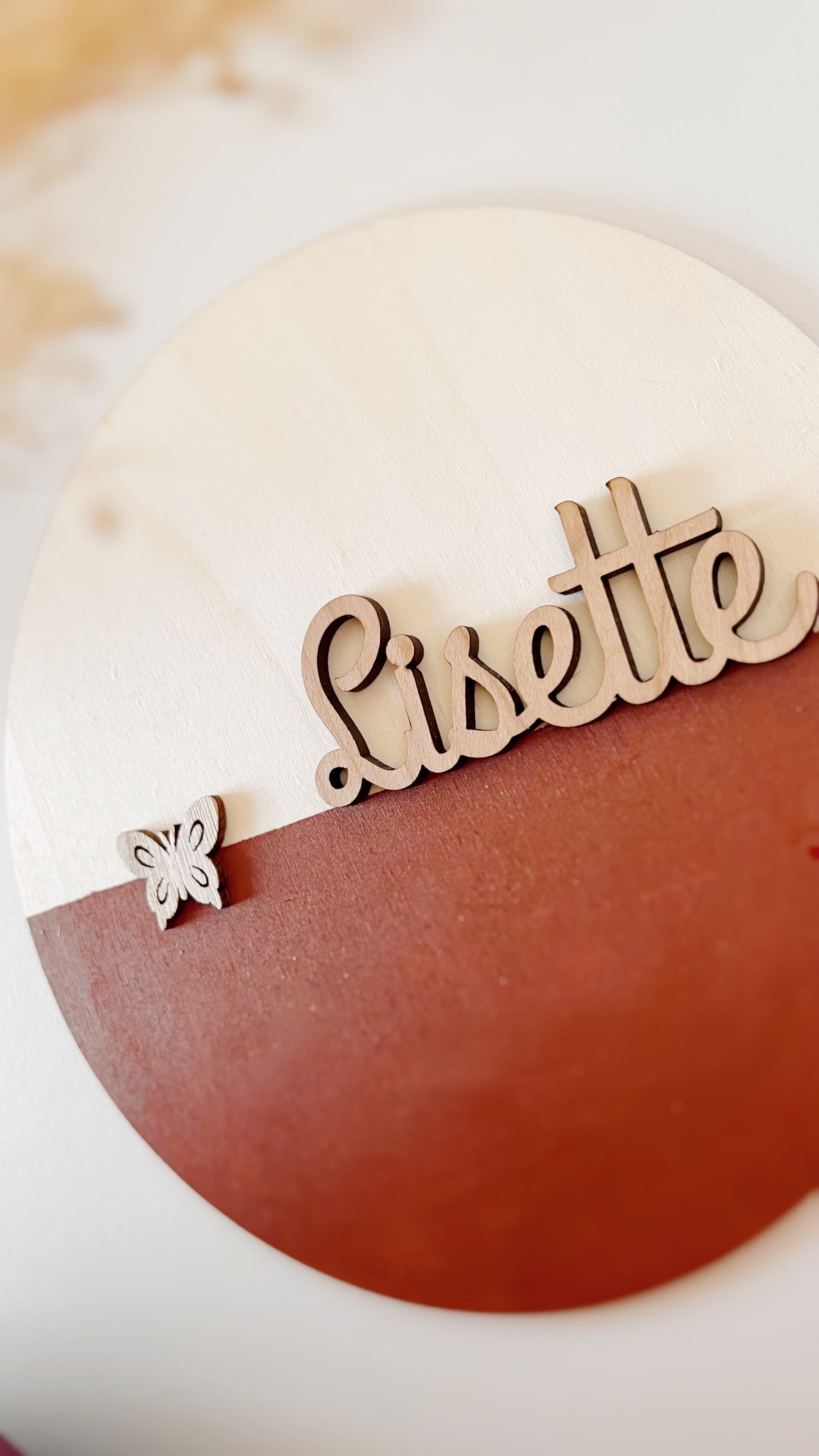 PLACA Nombre - Butterfly (Color personalizado)