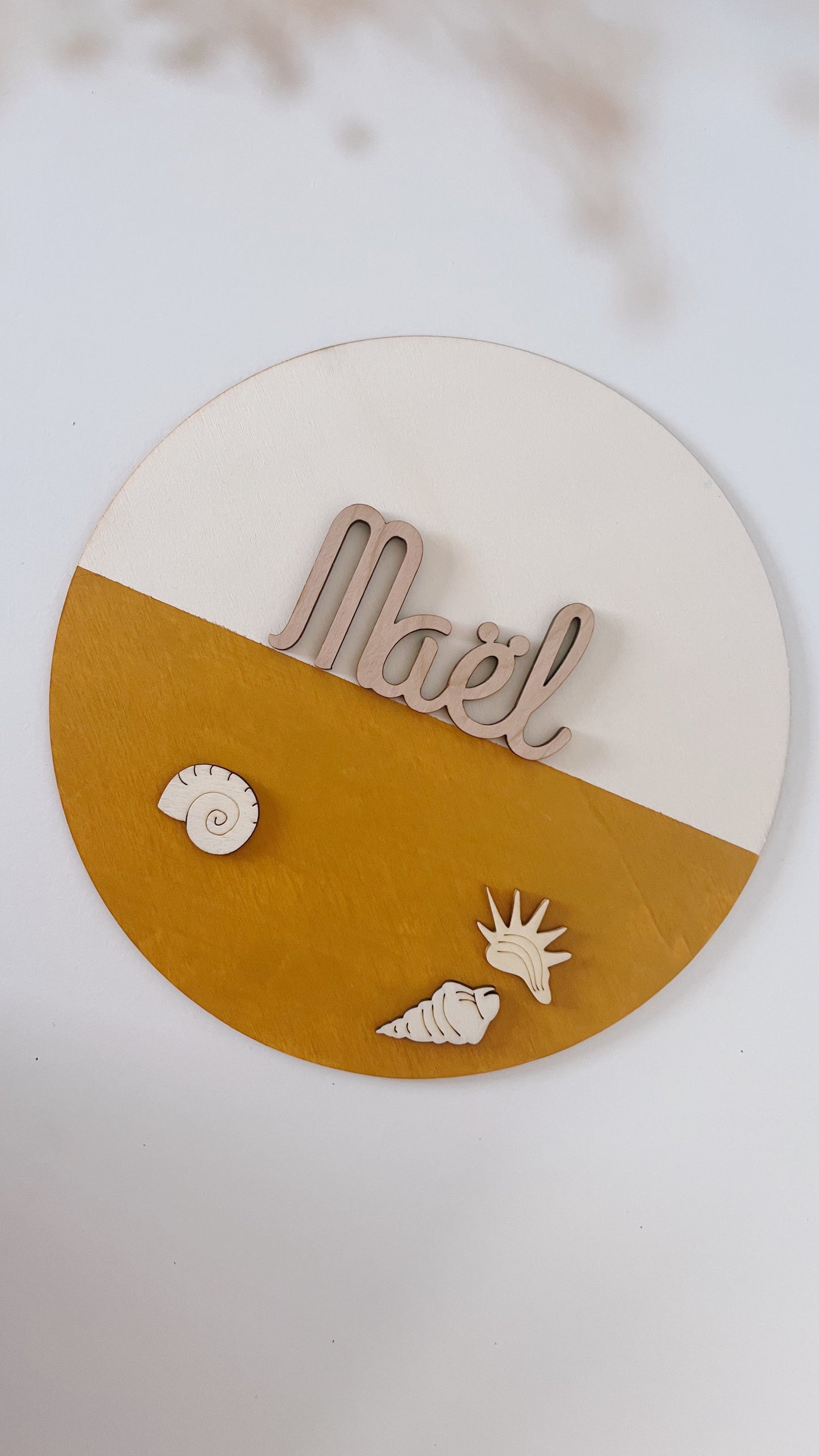 PLACA Nombre - Conchas (Color personalizado)