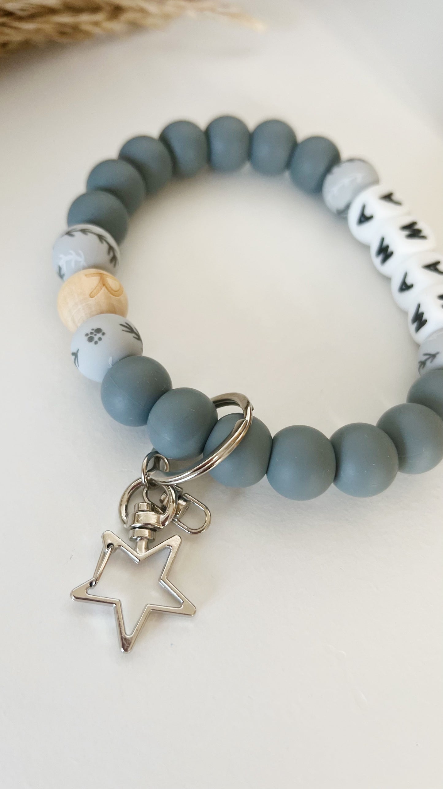 Pulsera Llavero Mamá - Flor de algodón