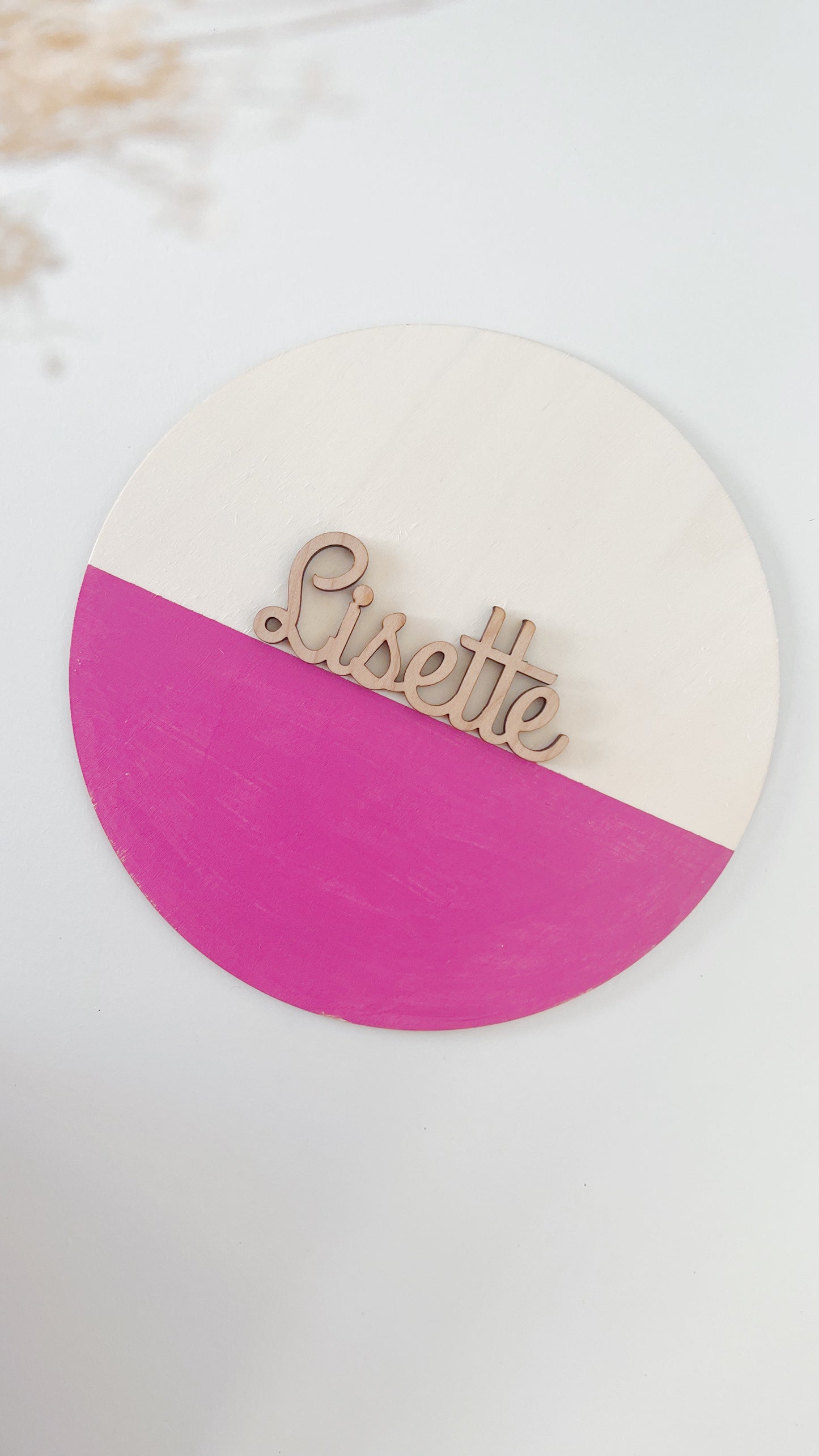 PLACA Nombre - Sin adorno (Color personalizado)
