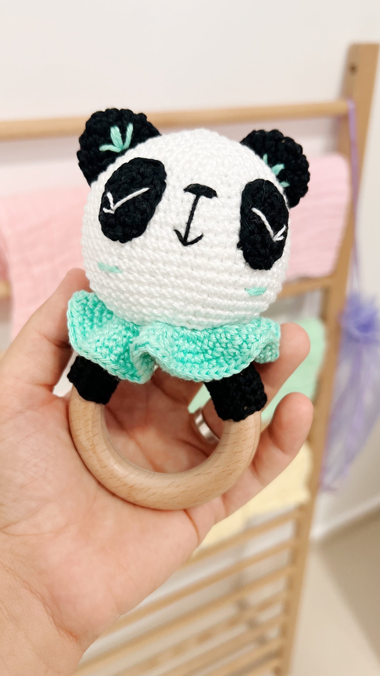 Sonajero Oso Panda Mint