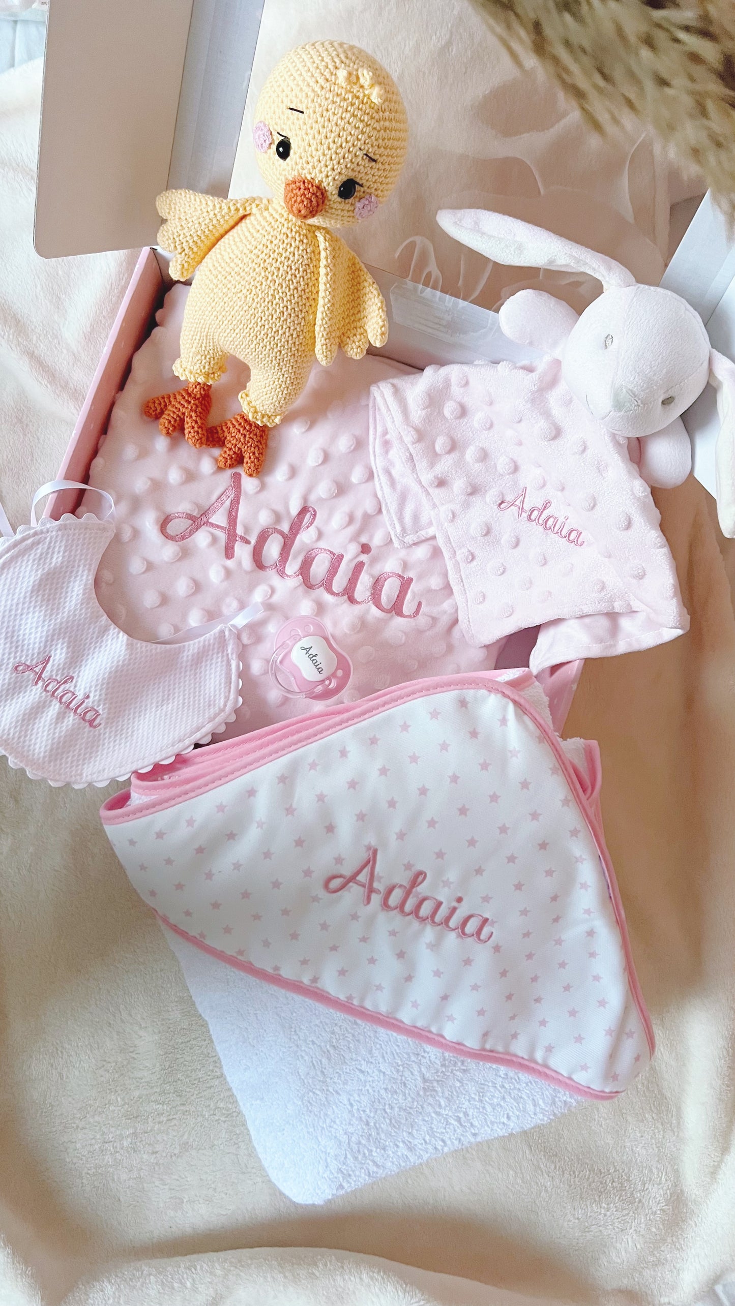 Canastilla Pollito Rosa (Maxi Pack)
