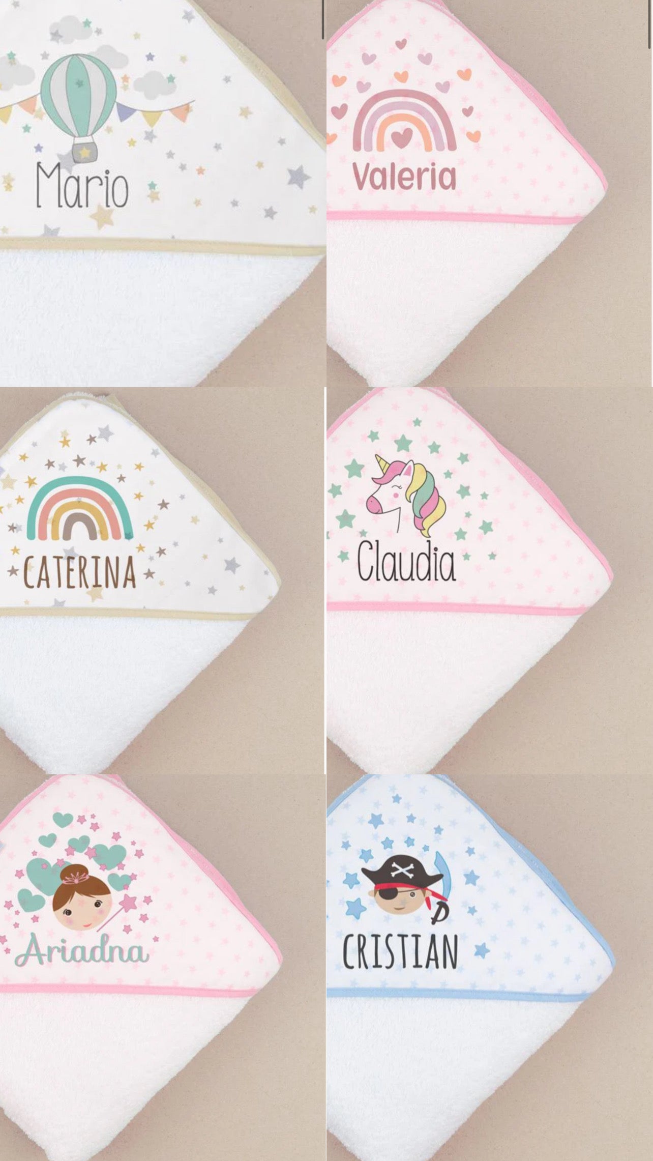 Capa de baño Personalizada - Nombre estampado (varios modelos)