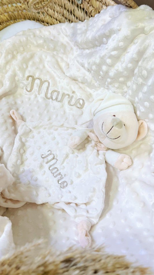 Pack Manta Personalizada con Doudou Dormilón (Tono Beige)