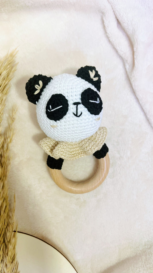 Sonajero Oso Panda Beige