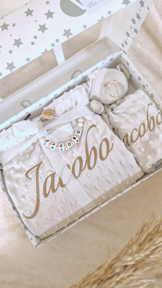 Pack Manta Personalizada con Doudou y Dormilón (Dorado)