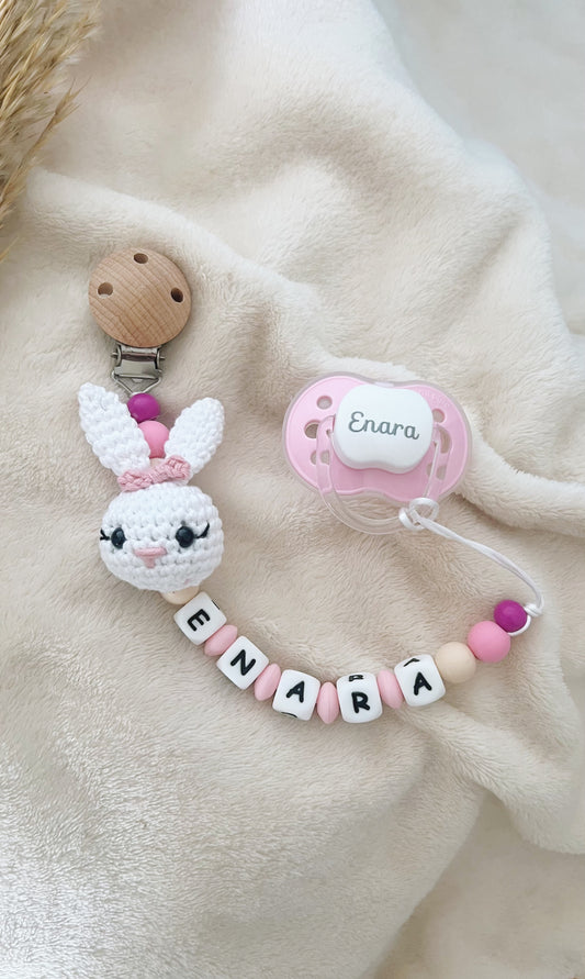 Chupetero Fauna “Conejita” con Chupete Personalizado (copia)