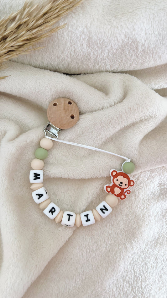 Chupetero Personalizado de silicona Animalia - Monkey