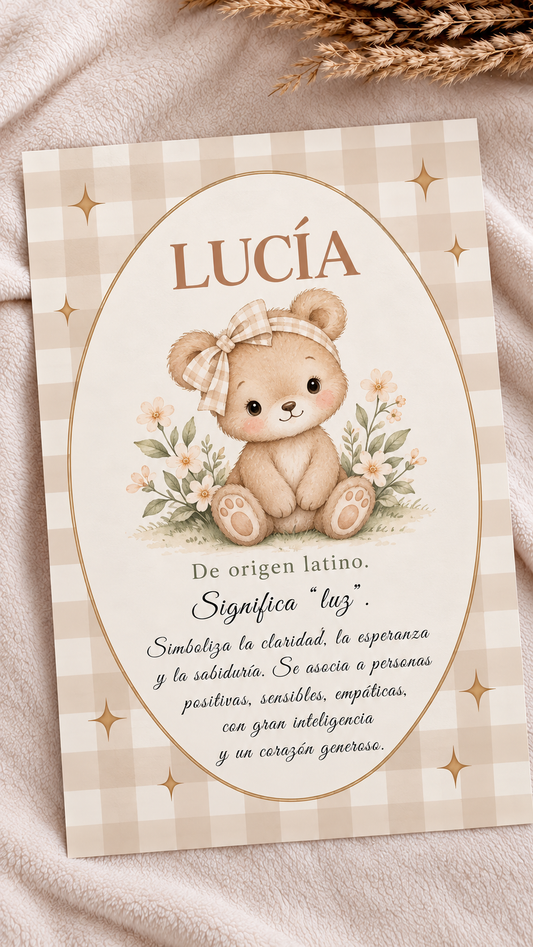 Lámina Vichy Osita - Nombre y significado