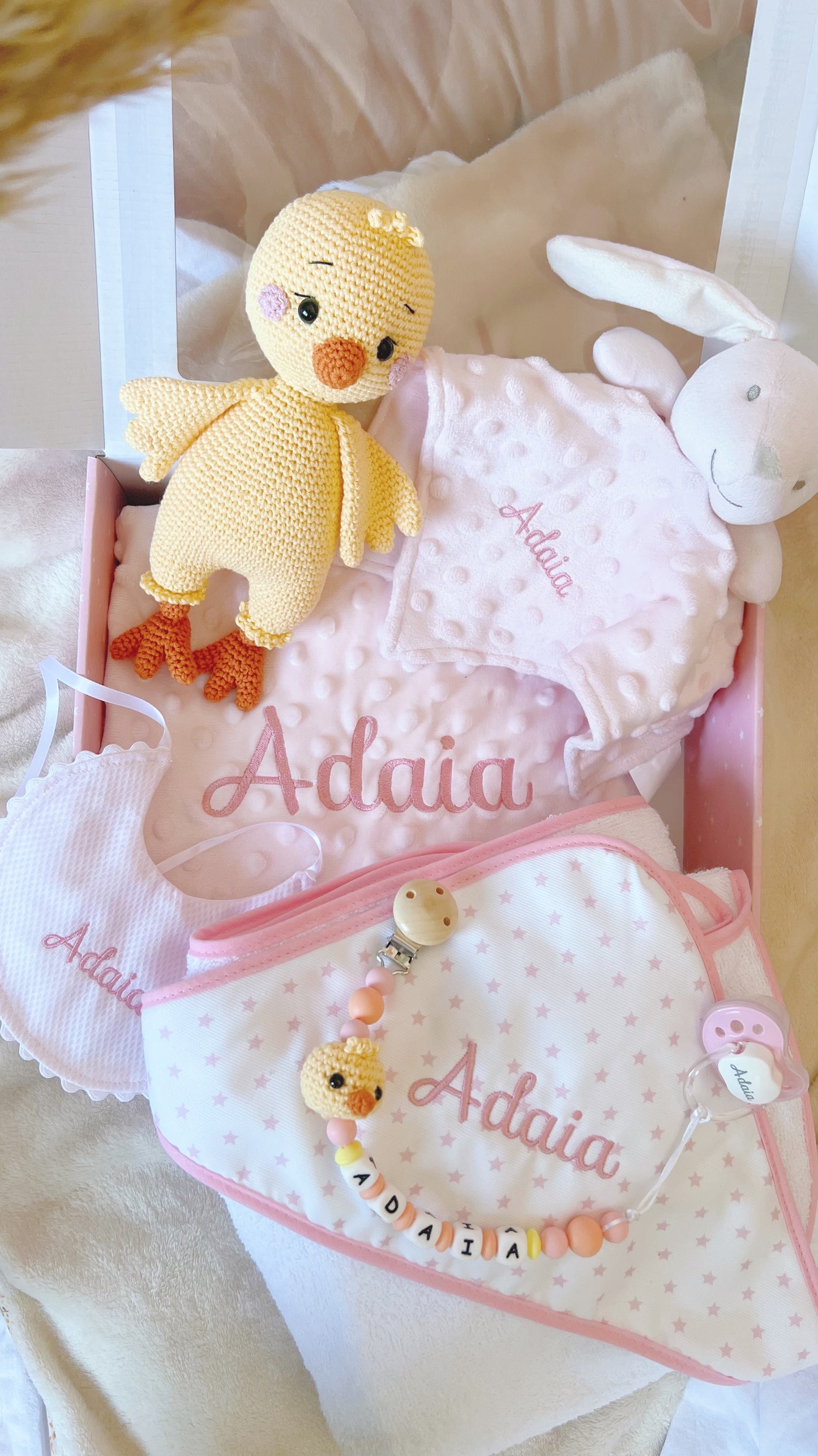 Canastilla Pollito Rosa (Maxi Pack)