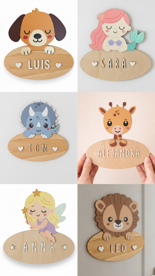 Placa de madera Animalia (Varias opciones)