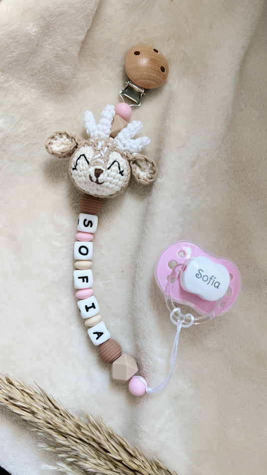 Chupetero Fauna “Little Deer” Hearthy con Chupete Personalizado