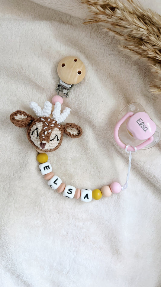 Chupetero Fauna “Little Deer” Soleil con Chupete Personalizado