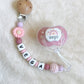 Pack Manta Rosa Blush (Chupetero, chupete, manta y doudou)