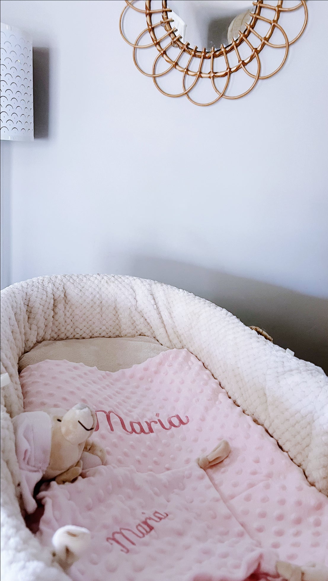 Pack Manta y Doudou Rosa personalizados (Osito Dormilón)